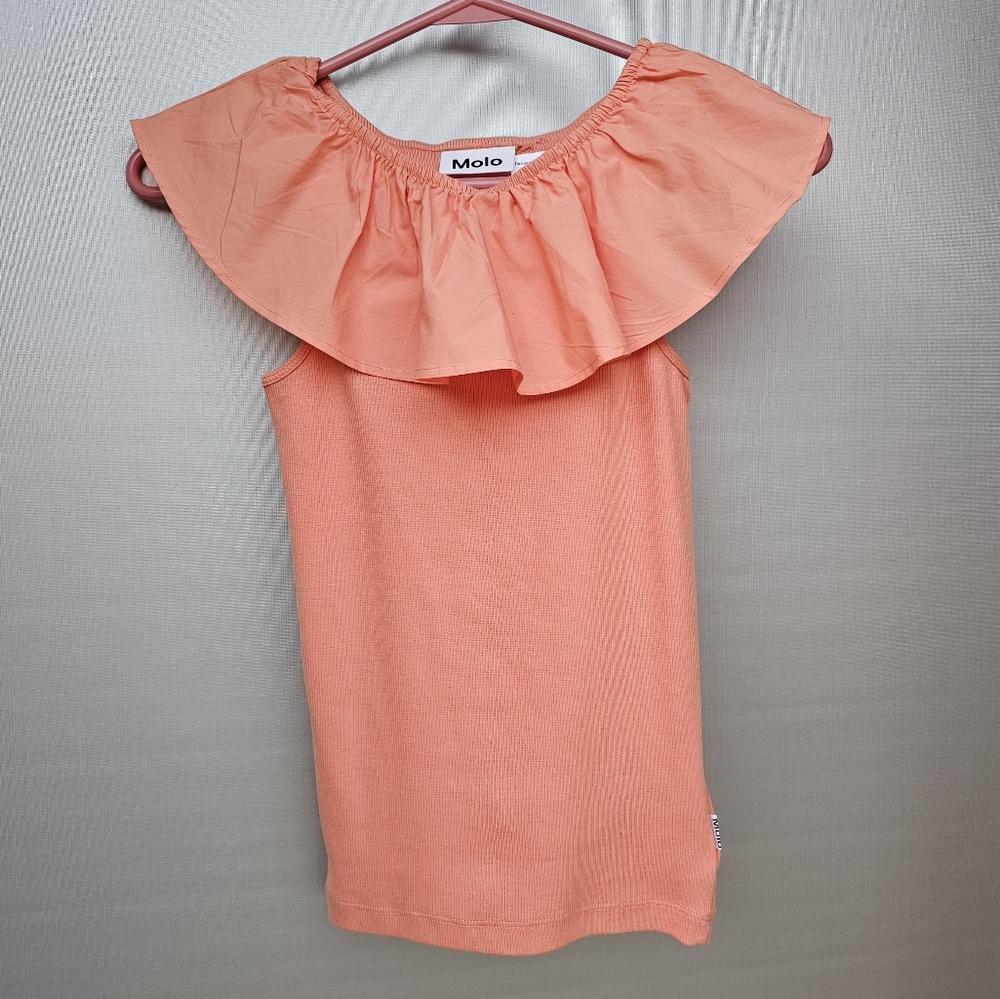 Molo Peach Ruffle Top